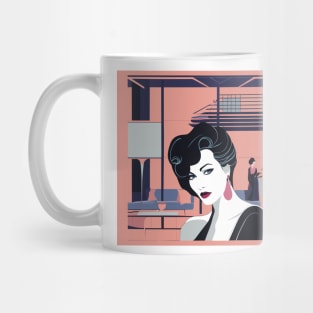 Neo Luxe Art Deco Patrick Nagel 80s Mug